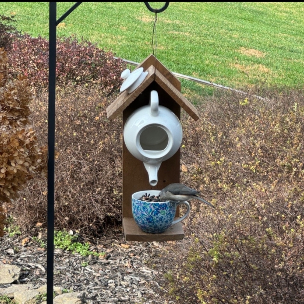 Rustic Wooden Handmade Bird Feeder Garden Tea Party - Picture 11 of 16